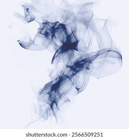 Abstract wave on a light background. Blue smoke. Blue wave, white background. Upward movement. Vector illustration.