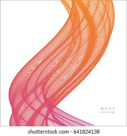 Abstract wave on simple white background with place for text.
