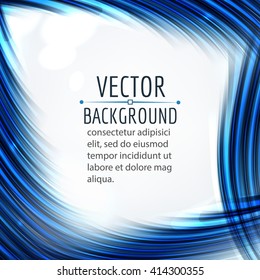 Abstract wave on white background. Bright curve flow. Vector design.