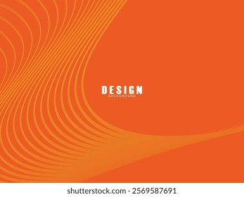 Abstract wave orange background. Curved wavy lines. Vector gradient orange background. Design elements. Vector illustration for poster, placard, flyer, banner, header, cover, etc.