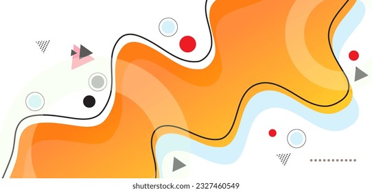 abstract wave orange background with fluid and circle shapes composition.