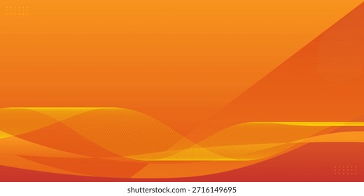Abstract wave orange background with smooth gradient and line pattern