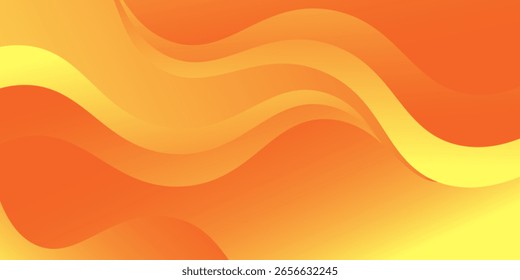 Abstract wave orange color background. Dynamic shapes composition.Vector illustration