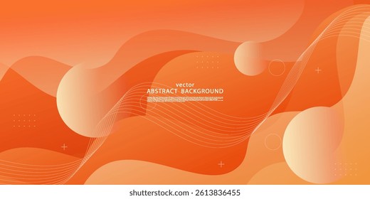 Abstract wave orange gradient colorful background. Simple wave trendy geometric line pattern design. Vector Eps10