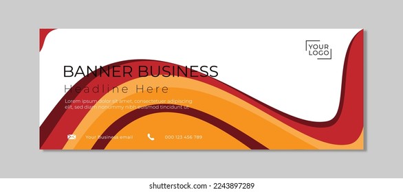 abstraktes Bannerdesign auf orangefarbenem und weißem Hintergrund