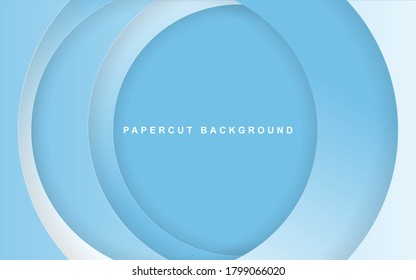 Abstract wave paper art background with blue and white color. Modern gradient shape 3d cut out effect. Vector design template can use for poster, magazine, wallpaper, website, banner, presentation