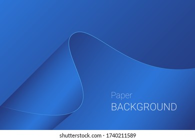 Resumen de fondo azul del papel de onda. Plantilla de diseño de carátulas o afiches. Ilustración vectorial.