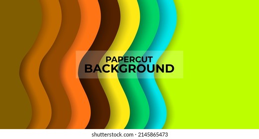 abstract wave paper cut background 