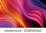 Abstract wave paper cut colorful background