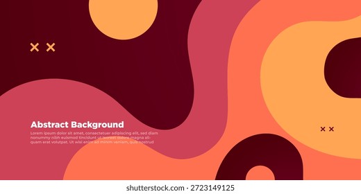 Fundo de papel onda abstrato. Sobreponha formas de fluido líquido com design de padrão de cores laranja e vermelho. Vetor Eps10