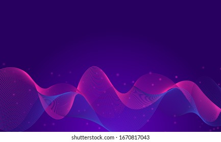 diseño abstracto de bandas de ondas y partículas