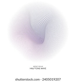 abstract wave particle design on white background. halftone wave vector design.