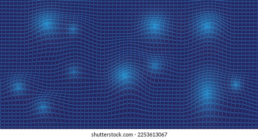 Abstract Wave Particle Technology Background Design. Abstract wave moving dot flow particles, high tech and big data background design for brochure,