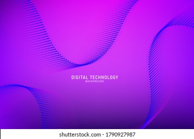 Abstract wave of particles background and wallpaper, vector eps