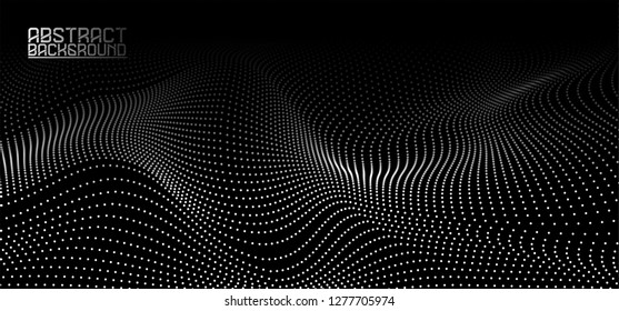 Abstract wave of particles. Big data code representation. Graphic concept for your design