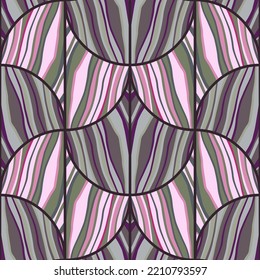 Abstract wave in patchwork style wallpaper. Mosaic geometric seamless patern. Decorative abstract lines ornament. Creative design for fabric, textile print, wrapping paper, cover. Vector illustration