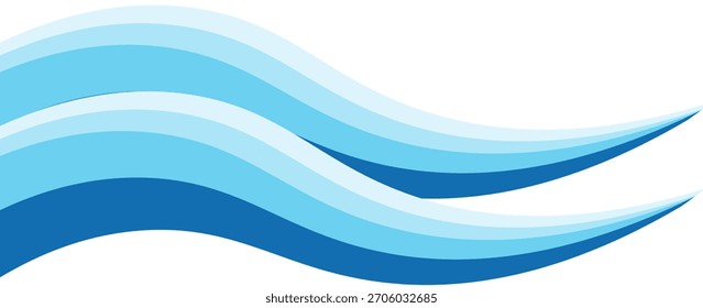 Abstraktes Wellenmuster mit blauem Farbverlauf, horizontaler Hintergrund