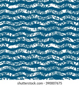 Abstract wave. Pattern. Blue sea. Seamless background