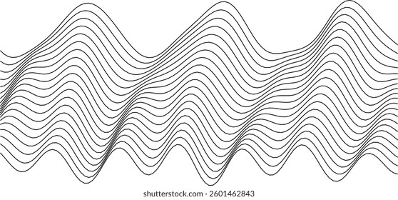 Abstract wave pattern with curved lines for modern design projects.
