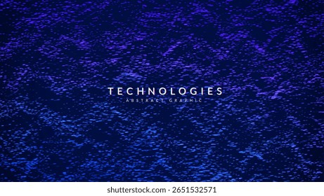 Abstract Wave Pattern With Dot. Blue And Purple Big Data Background For Ai Concept. Tech Sound Design.  Widescreen Warp In Bright Harmony Of Wire And System. Wavy Dots Noise Bg.