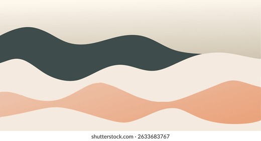 Abstract Wave Pattern Elegant Neutral Color Palette Design Element