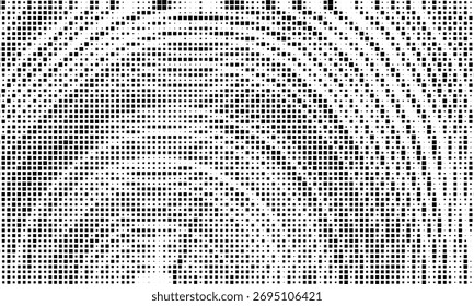 Padrão de onda abstrato formado pela dissolução de quadrados pretos e cinzentos em um fundo branco