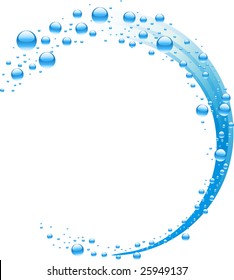 abstract wave pattern with glossy bubbles