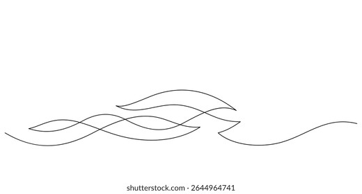 abstract wave pattern graphic copy space decorative. one line drawing curve wave flowing continuous minimalism