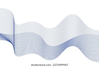 Abstract wave pattern line art background isolated on a white background, modern day background element for computer wallpaper ,marketing, advertisement, office logo, presentation work, vector art