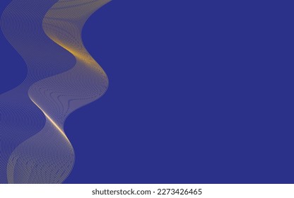 Abstract wave pattern line art background isolated on a blue background, modern day background element for computer wallpaper ,marketing, advertisement, office logo, presentation work, vector art