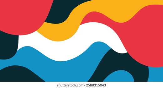 Abstract Wave Pattern Painted on a Brick Wall. modern background vector illustration eps 10