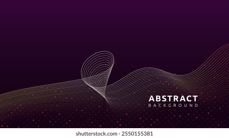 Padrão de onda abstrata com pontos e linhas vermelhas. adequado para web design, arte digital e projetos gráficos modernos.