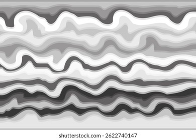 Abstract wave pattern in shades of gray, featuring a series of lines, varying in thickness and tone, to create a sense of depth and movement, emphasizes the wavy texture.