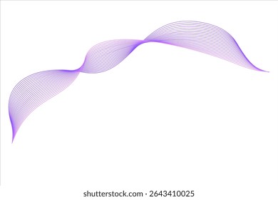 Padrão de onda abstrato em tons de roxo em um fundo branco. Design de Ilustração de Arte Vetorial. EPS 10.