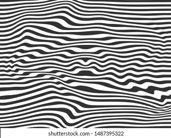 Abstract wave pattern. Stripes pattern. Vector illustration.