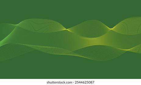 Abstract wave pattern with a vibrant green gradient, representing the flow of energy and life.