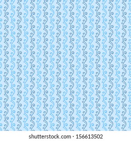 Abstract wave pattern wallpaper. Vector illustration for aqua design. Blue delicate colors. Seamless background with curves. Endless texture can be used for fills, web page background, surface.