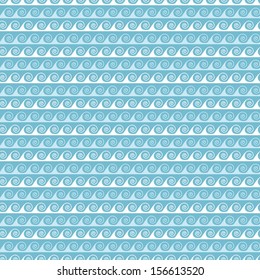 Abstract wave pattern wallpaper. Vector illustration for aqua design. Blue delicate colors. Seamless background with curves. Endless texture can be used for fills, web page background, surface.