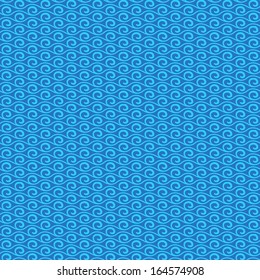 Abstract wave pattern wallpaper. Vector illustration for aqua design. Blue delicate colors. Seamless background with curves. Endless texture can be used for fills, web page background, surface.