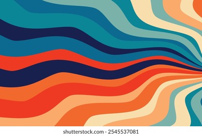 abstract wave pattern in warm and cool tones. retro, vintage aesthetic design