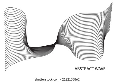 Abstract wave pattern. Wavy thin line border, soundwave lines, stripe motion