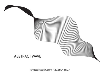 Abstract wave pattern. Wavy thin line border, soundwave lines, stripe motion