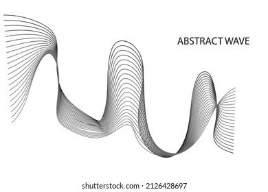 Abstract wave pattern. Wavy thin line border, soundwave lines, stripe motion