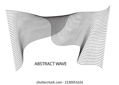 Abstract wave pattern. Wavy thin line border, soundwave lines, stripe motion
