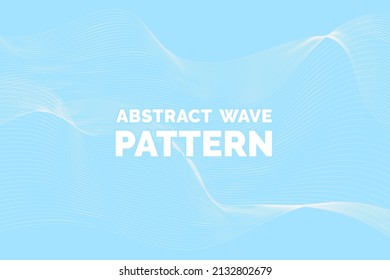 Abstract wave pattern. Wavy thin line background, blue border, soundwave lines texture, stripe motion wallpaper