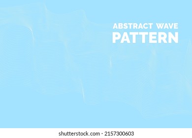 Abstract wave pattern. Wavy thin line background, blue border, soundwave lines texture, stripe motion wallpaper