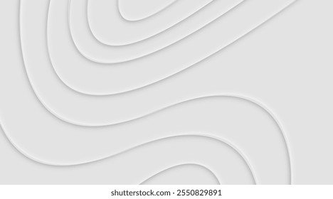 Abstract Wave Patterns Represented in Soft White Tones for an Aesthetically Pleasing Design