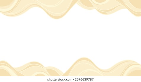 Padrões de onda abstratos em cores amarelas e beges moldam um fundo branco limpo, criando um design sereno e minimalista para vários usos.