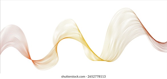 Padrões abstratos de ondas em tons quentes criam uma experiência visual suave em um design minimalista
