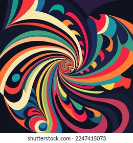 Abstract wave of psychedelic art style vector. Colorful modern background. Vector eps 10